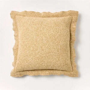 NWT Oversized Heather Square Throw Pillow Dark Tan/Cream -Threshold Stud…